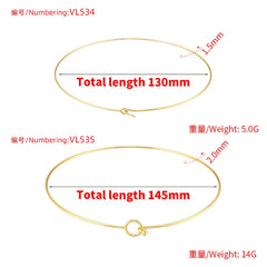 316L Stainless Steel Heart Round Adjustable Collar Women's Necklace Simple Open Neck alternate view