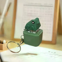 Funny Croaking Frog Duck Keychain Rechargeable Keyboard Fidget Clicker Sound Keyring W close-up view