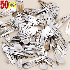 50pcs Silver Metal BB Hair Clips Girls Y2K Punk Drop Shaped Hairpins Hairclips Barrettes Cute Headdr