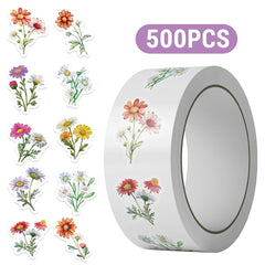 500PCS Daisy Stickers Roll | Cute Flower Decals for Water Bottles and Scrapbooking