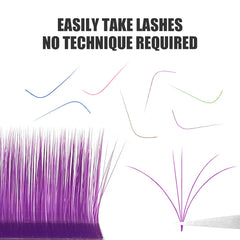 NATUHANA L/LU Curl Auto Fan Colored Lashes | Easy Fan Color Eyelash Extension alternate view