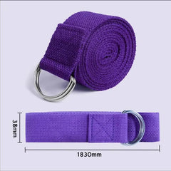 Cotton Yoga Strap | Adjustable D Ring Buckle Belt for Pilates and Dance alternate view