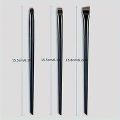 Ultra-Thin Eyebrow Brush Set | 3-Piece Angled Precision Makeup Brushes close-up view