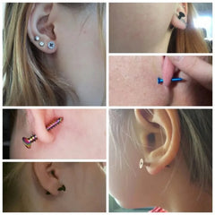2pcs Fashion Punk 316L Stainless Steel Nail Screw Stud Earring for Women Men,Cartilage close-up view