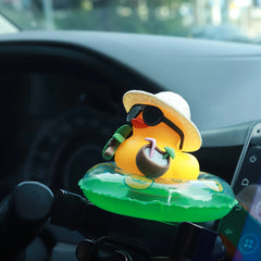 Tropical Rubber Duck Car Ornament with Sunglasses