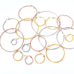 ASONSTEEL Simple Stainless Steel Hoop Earrings | Glossy Minimalist Classic Circles detail view