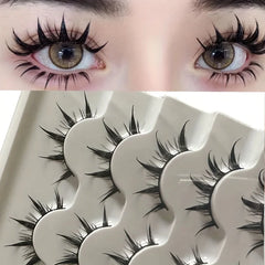 5 Pairs Manga Lashes Natural Look Wispy False Eyelashes Fluffy 3D Volume Spiky Anime alternate view