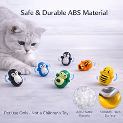 5pcs Self-Rolling Tumbler Cat Toy: Battery-Free, Automatically Rolls to Amuse Your Cat close-up view