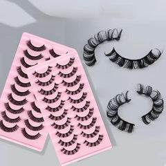 Simple Application Dramatic Russian 3D Mink Strip Lashes 10 Pairs Fake Eyelashes For Makeup Newbies