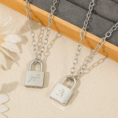 Fashionable Creative Hyunjin Lock Necklace Same As Huang Xuanchen's Style New Punk Neckl detail view