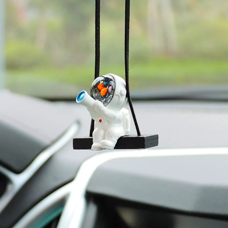 Funny Astronaut Cartoon Car Rearview Mirror Pendant