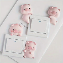 3D Cartoon Pig Light Switch Cover | Sweet Pink Animal Wall Decor detail view