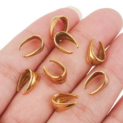 20/50pcs Stainless Steel Gold-plated Melon Clasps Glossy Jewelry Connector for DIY Nec close-up view