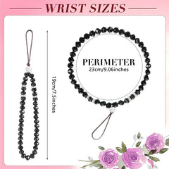 Crystal Beads Phone Charm Phone Lanyard Strap Hand Wrist Lanyard Strap Ladies Anti-Lost detail view