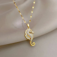 Seahorse Necklace Pendant for Women Fashionable High-End Light Luxury Temptress Niche Jewelry Access