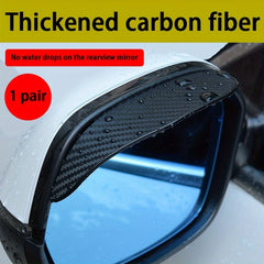 2pcs Carbon Fiber Look Car Side Mirror Rain Guards - Sun & Snow Shield Visors for Enhanced Rear View Safety, Easy Install