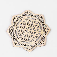 Wooden Chakra Board Metatron Flower of Life Hanging Ornament