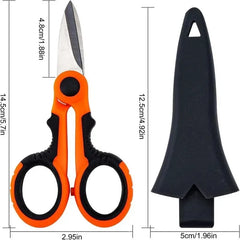 Professional Electrician Scissors | Heavy Duty Wire Stripping Shears with Non-Slip Handl detail view