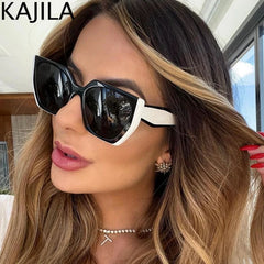 Cat Eye UV400 Square Punk Sunglasses close-up view