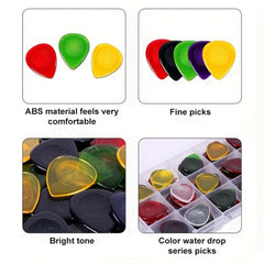15pcs Color Guitar Pick 1mm/2mm/3mm - Three Thickness Groove Anti-Slip - Suitable for Ac detail view
