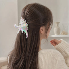 Conch Shell Hair Claw Clip for Women PC Electroplated Iridescent Mermaid Beach Large Non detail view