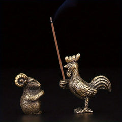 Mini Metal Incense Stick Holder | Chinese Zodiac Animal Incense Burner detail view