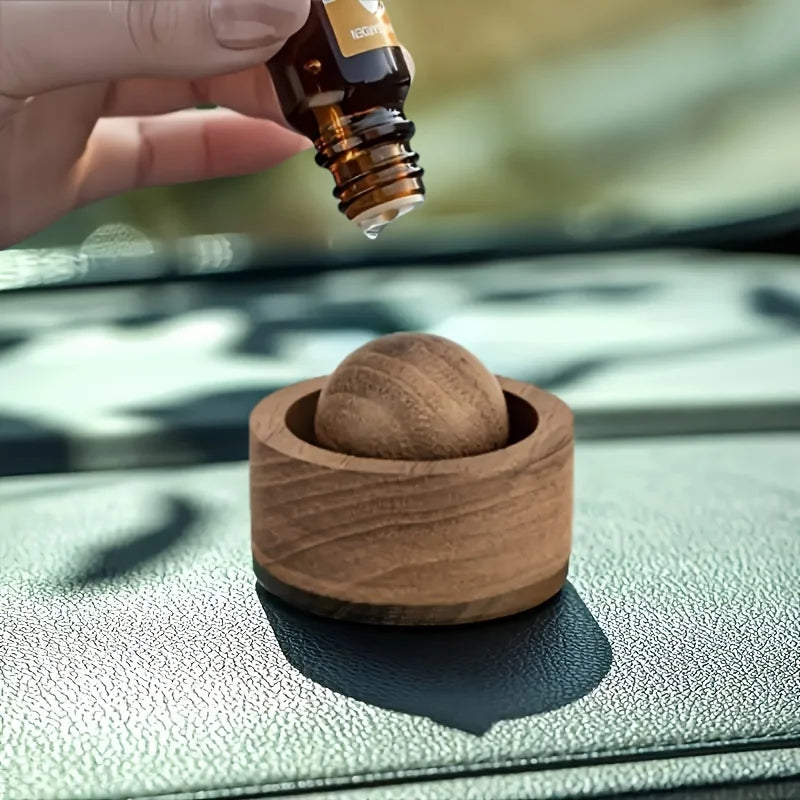 Car & Home Essential Oil Diffuser - Made of Wood Mini Cute Natural Fragrance Diffuser Suitable for B