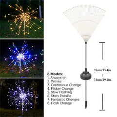 Fireworks Lights Outdoor Waterproof Solar Garden Lights 8 Lighting Modes close-up view
