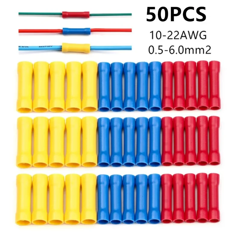 Insulated Crimp Terminals 50 Pcs Assorted Electrical Wire Connectors
