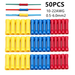 Insulated Crimp Terminals 50 Pcs Assorted Electrical Wire Connectors