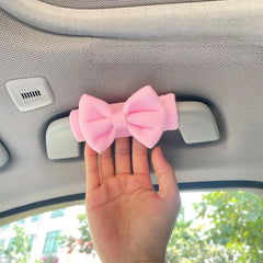 Car Roof Handle Protective Cover Cute Car Decoration Butterfly Bow Roof Armrest Cover close-up view
