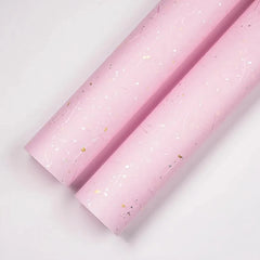 Korean Floral Wrapping Paper Set | 5 Sheets with Gold and Silver Sparkles close-up view