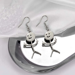 Funny Doodle Drop Earrings For Women Punk Hip Hop Metal Hand Gesture
