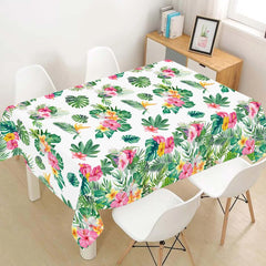 Tropical Hawaiian Party Tablecloth and Candy Bags Set | Flamingo Summer Decor detail view