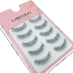 5 Pairs Short False Eyelashes Hard Stem Natural Look Daily Wear | Nude Makeup Lashes alternate view