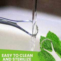 1Pcs Portable Single Layer Tongue Scraper Reusable Stainless Steel Oral Mouth Brush To close-up view