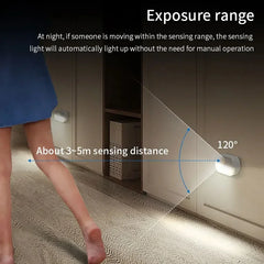 Motion Activated LED Night Light | Stick-on Battery Operated Sensor Lamp for Hallway, St detail view