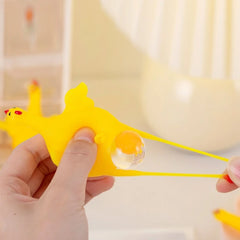 1/2pcs Funny Mini Chicken Keychain, Squeezable TPU Egg-Laying Duck Toy, Creative Novelty detail view