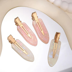 2/4pcs Elegant Mermaid Pink and White Seamless Adhesive Hair Clips for Women's Bangs and Makeup, Hair Accessoires, Hair Clip