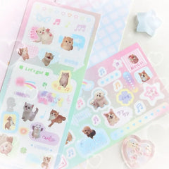 Sweet Animal Stickers | Sparkling Glitter Decals for Journaling and Scrapbooking alternate view