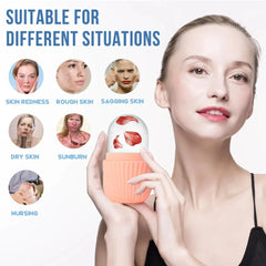 Ice Face Roller and Gua Sha Set | Stainless Steel Facial Massage Tools alternate view