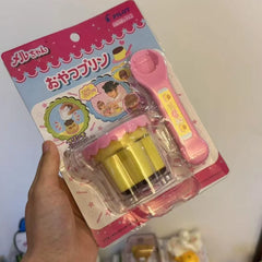Feeding Pudding Set | Cute Pink Jelly Strawberry Desktop Ornament Toy close-up view