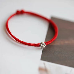 Four-leaf Clover Red String Bracelet | Lucky Charm Handmade Jewelry for Women and Men alternate view