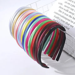 10mm Satin Headband Women Girls Fabric Covered Resin Hairbands Plastic Headbands Kids Elastic Bands
