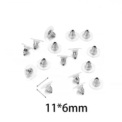 Earring Backs Post Nuts Silicon Steel Earnuts Stud Earring Back for DIY Jewelry Making close-up view