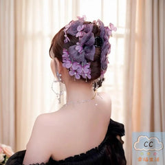 Trendy Butterfly Tassel Hair Claw; Mesh Shark Clip For Ponytail; Must-Have Hair Accessory For Women