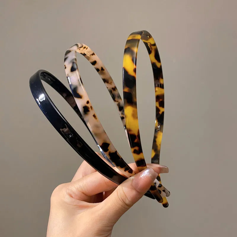 Vintage Sunglasses Frame Shape Hairbands Print Acrylic Thin Hair Hoop Anti-slip Simple Headband Wome