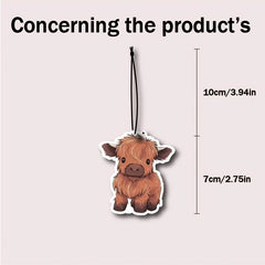 Baby Highland Cow Car Air Freshener Car Fragrance Tablets Wardrobe Rearview Mirror Ha alternate view