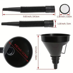 Multi Functional Flexible Funnel: Spill-Proof Oil Changing Tool with Wide Mouth & Han alternate view
