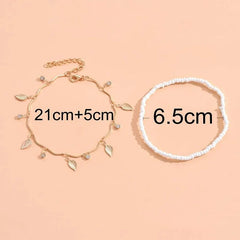 Boho Anklet Foot Chain Summer Bracelet Tassel Star Crystal Pendant Charm Anklet Sandals detail view